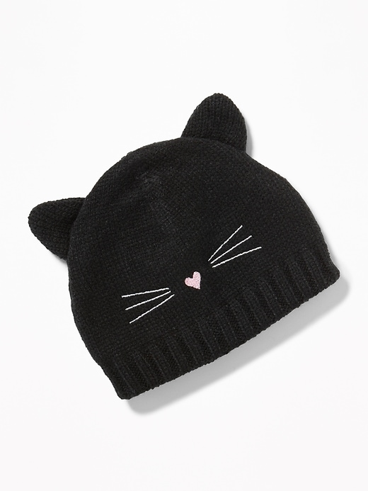 View large product image 1 of 1. Sweater-Knit Cat Beanie For Toddler & Baby