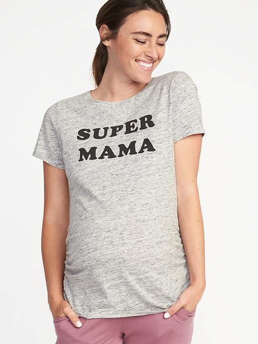 Image number 1 showing, Maternity EveryWear Graphic Crew-Neck Tee