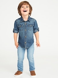 View large product image 3 of 4. Denim Pocket Shirt for Toddler Boys