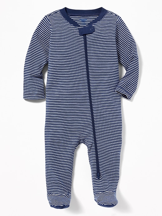 View large product image 1 of 2. Striped Footed One-Piece for Baby