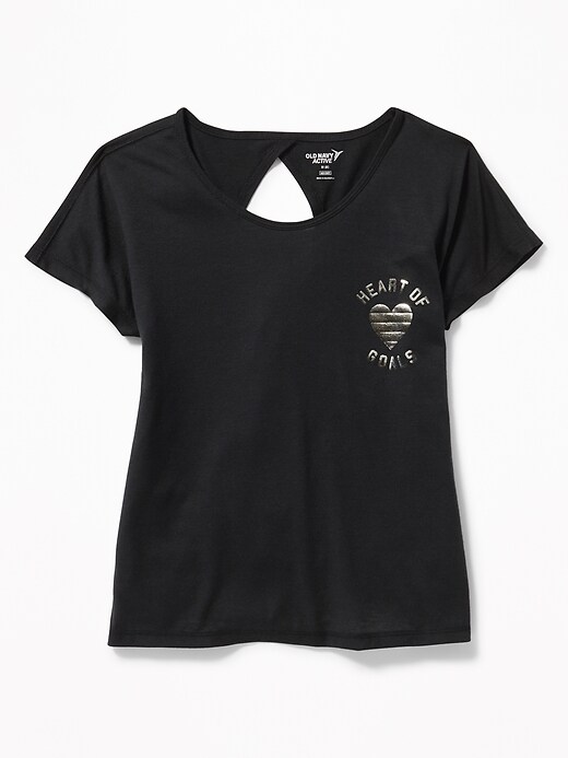 View large product image 1 of 3. Graphic Cutout-Back Performance Top for Girls