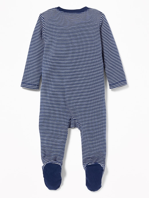 View large product image 2 of 2. Striped Footed One-Piece for Baby