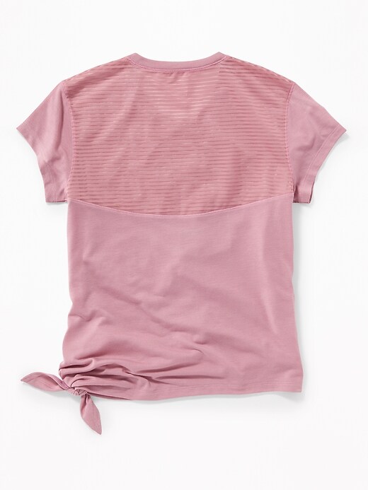 View large product image 2 of 3. Mesh-Back Side-Tie Performance Top for Girls