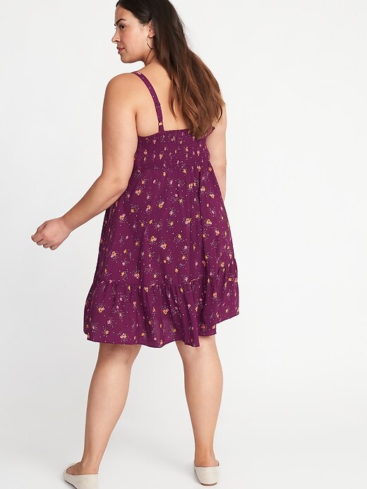 Image number 2 showing, Floral Fit & Flare Plus-Size Tiered Cami Dress