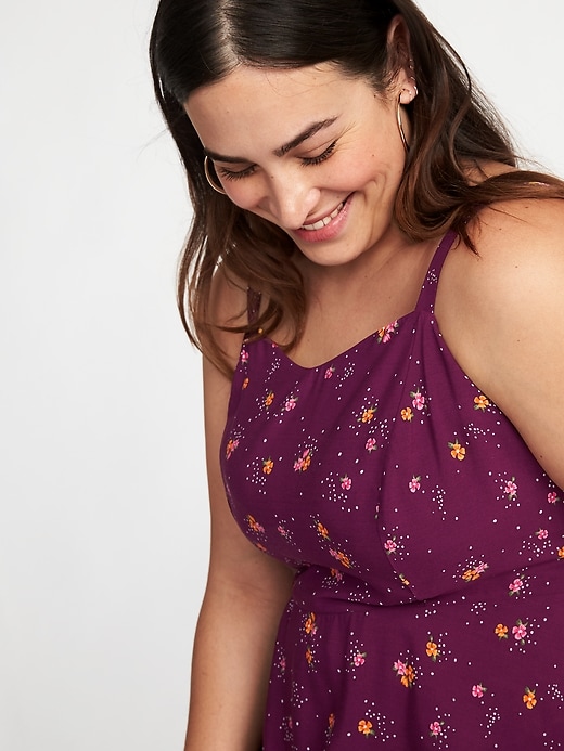 Image number 4 showing, Floral Fit & Flare Plus-Size Tiered Cami Dress