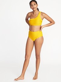 View large product image 3 of 3. Mid-Rise Textured-Stripe Swim Bottoms for Women