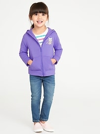 View large product image 3 of 4. Graphic Zip Hoodie for Toddler Girls