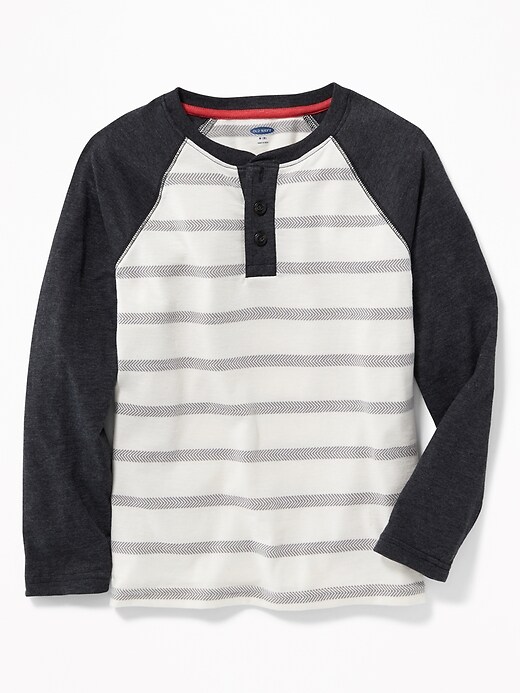 View large product image 1 of 1. Striped Raglan Henley For Boys