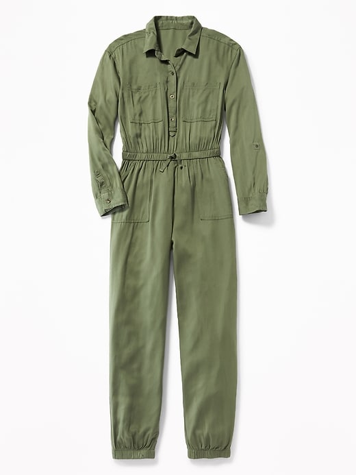 View large product image 1 of 3. Soft Twill Utility Jumpsuit for Girls