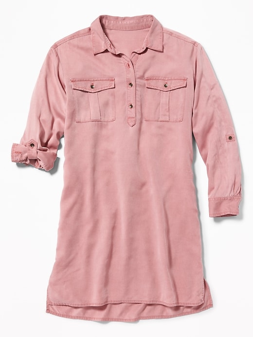 View large product image 1 of 3. Soft Twill Utility Shirt Dress for Girls