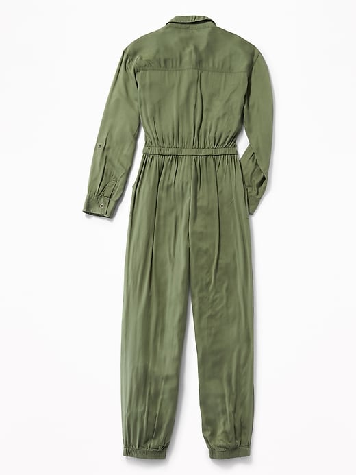 View large product image 2 of 3. Soft Twill Utility Jumpsuit for Girls