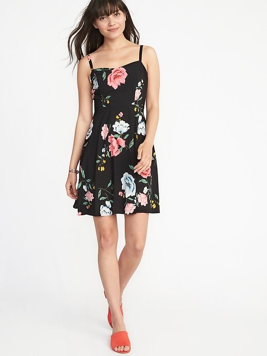 Image number 1 showing, Floral Fit & Flare Cami Dress for Women