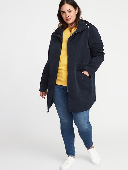 View large product image 1 of 1. Hooded Plus-Size Utility Parka