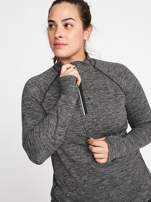 Image number 4 showing, Mock-Neck 1/4-Zip Plus-Size Performance Pullover