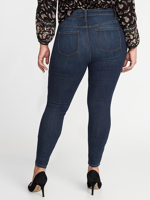 View large product image 2 of 2. High-Waisted Plus-Size Rockstar Super Skinny Jeans