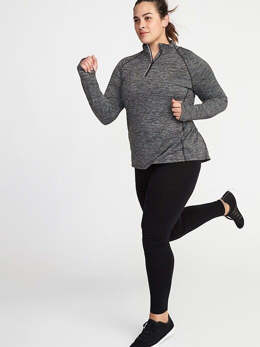 Image number 3 showing, Mock-Neck 1/4-Zip Plus-Size Performance Pullover