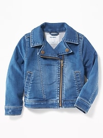 View large product image 4 of 4. Denim-Knit Moto Jacket for Toddler Girls