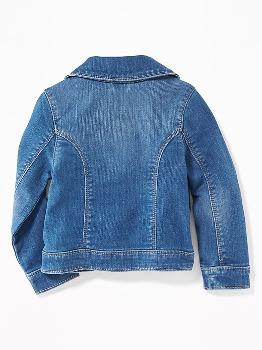 View large product image 2 of 4. Denim-Knit Moto Jacket for Toddler Girls