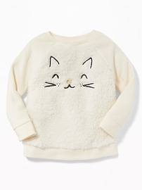 View large product image 4 of 4. Plush Critter Tunic Sweatshirt for Toddler Girls