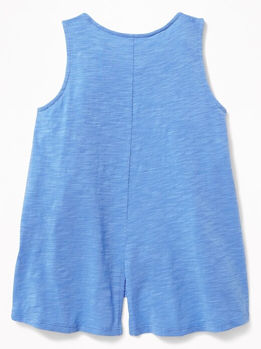 View large product image 2 of 3. Slub-Knit Puffy-Graphic Back-Vent Tank for Girls