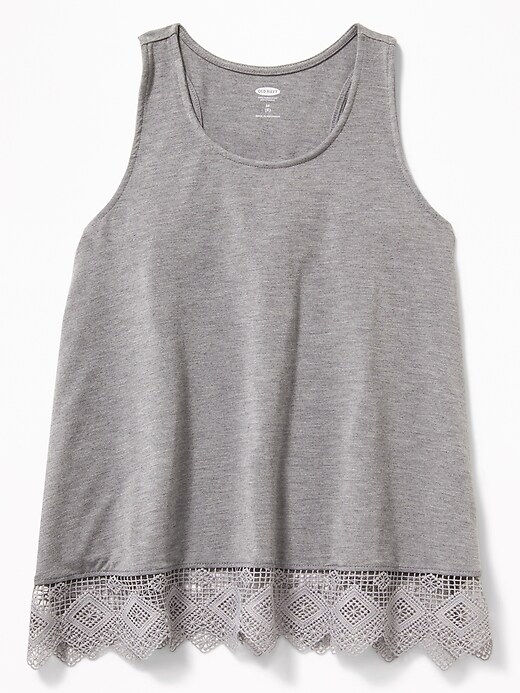 View large product image 1 of 1. Lace-Hem Racerback Tank for Girls