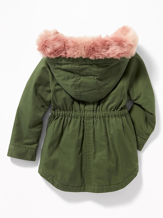 View large product image 2 of 4. Hooded Faux-Fur-Trim Field Jacket for Toddler Girls