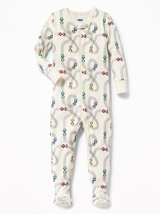 View large product image 1 of 1. Racecar-Print Footed Sleeper for Toddler Boys & Baby