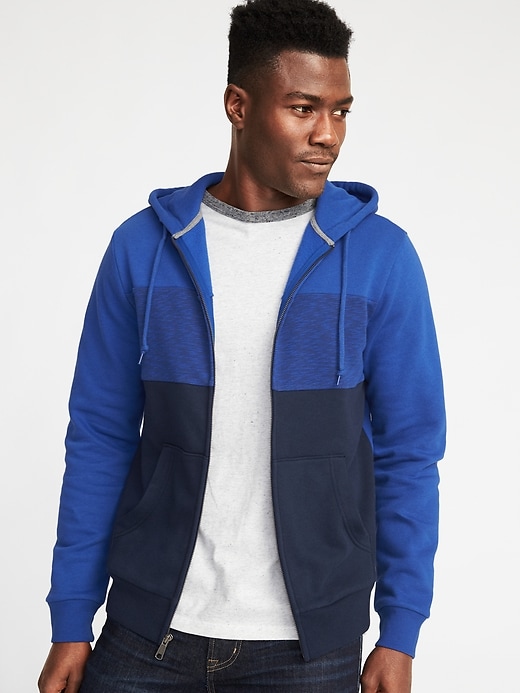 View large product image 1 of 1. Classic Color-Block Zip Hoodie