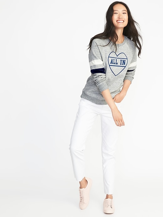 Image number 3 showing, Relaxed Graphic Crew-Neck Sweatshirt for Women