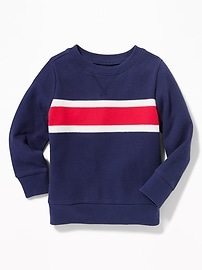 View large product image 4 of 4. French-Rib Chest-Stripe Pullover for Toddler Boys