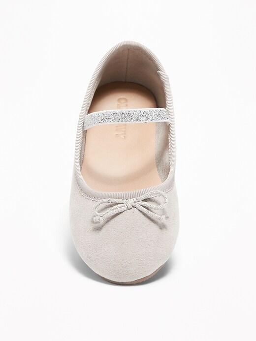 View large product image 2 of 4. Faux-Suede Sparkle Ballet Flats For Toddler Girls