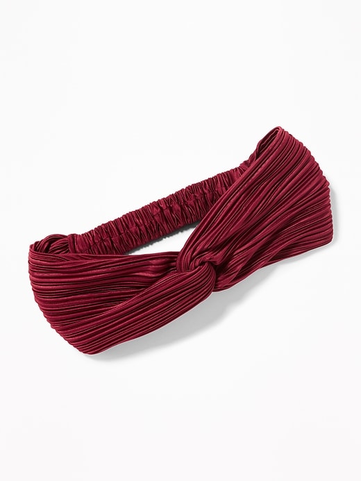 View large product image 1 of 1. Pleated Satin Head Wrap for Women