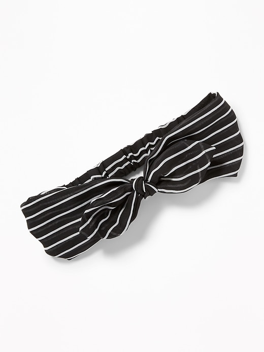 View large product image 1 of 1. Chiffon Bow-Tie Headwrap for Women