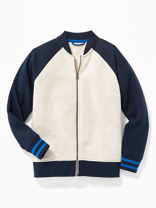 View large product image 1 of 2. Color-Block Raglan Bomber Track Jacket For Boys