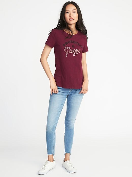 Image number 3 showing, EveryWear Graphic Slub-Knit Tee for Women