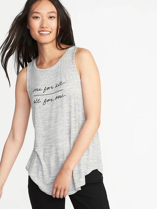 View large product image 1 of 1. Luxe High-Neck Graphic Swing Tank for Women