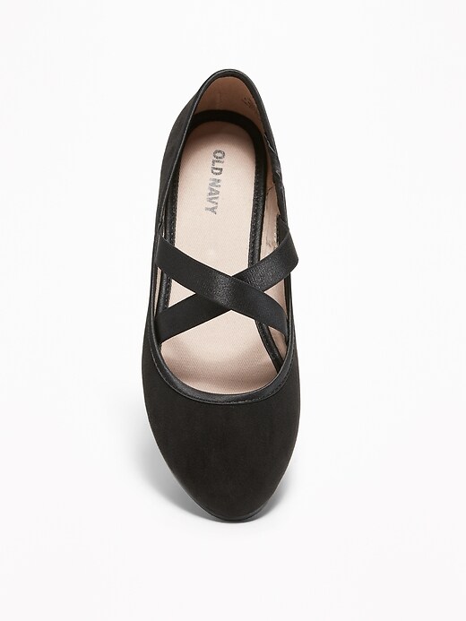 View large product image 2 of 3. Faux-Suede Cross-Strap Ballet Flats for Girls