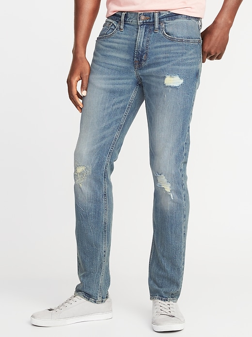 View large product image 1 of 2. Slim Built-In Flex Distressed Jeans