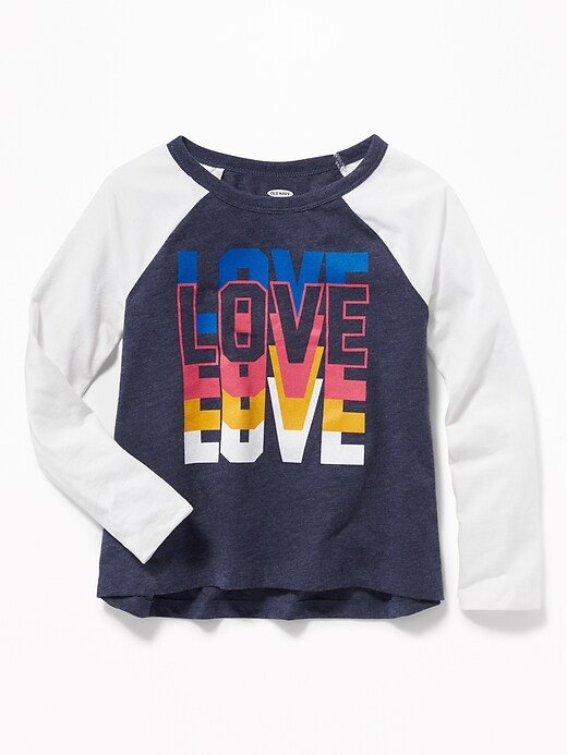 View large product image 1 of 1. Softest Graphic Raglan-Sleeve Tee for Girls