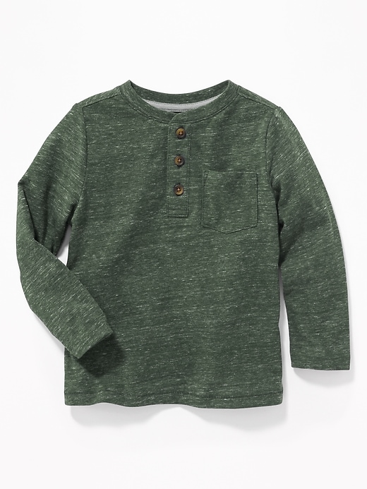 View large product image 1 of 1. Slub-Knit Pocket Henley for Toddler Boys