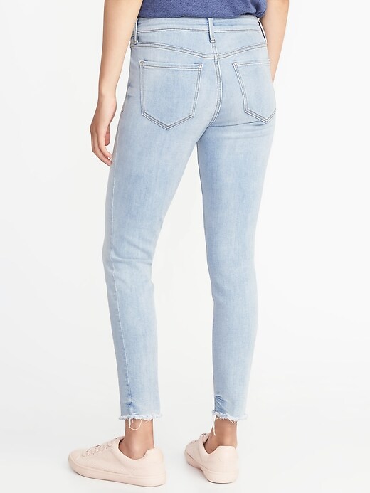View large product image 2 of 3. Mid-Rise Rockstar Super Skinny Raw-Edge Ankle Jeans for Women
