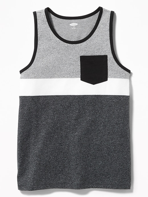 View large product image 1 of 1. Color-Blocked Pocket Tank For Boys