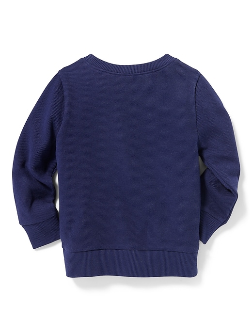 View large product image 2 of 4. French-Rib Chest-Stripe Pullover for Toddler Boys