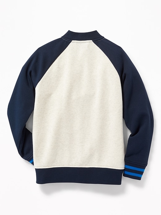 View large product image 2 of 2. Color-Block Raglan Bomber Track Jacket For Boys