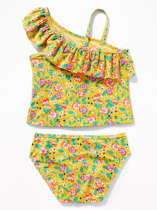 View large product image 2 of 2. One-Shoulder Printed Tankini for Toddler Girls