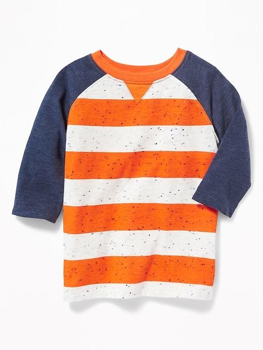 View large product image 1 of 2. Striped Raglan Tee for Toddler Boys