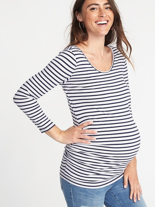 Maternity Fitted Ballet-Neck Tee | Old Navy