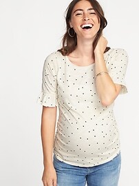 View large product image 4 of 5. Maternity Fitted Boat-Neck Top