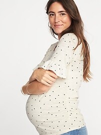 View large product image 5 of 5. Maternity Fitted Boat-Neck Top