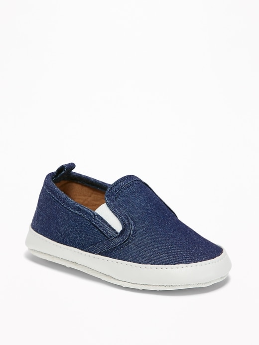 View large product image 1 of 4. Chambray Slip-Ons For Baby